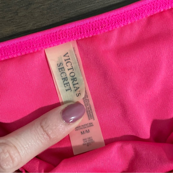 {Victoria's Secret} pink gold trim swim bikini bottom M - Picture 3 of 3